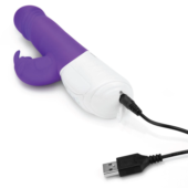 Фиолетовый вибратор-кролик с возвратно-поступательными движениями головки - 24 см. - 2