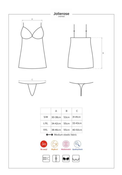 Соблазнительная короткая сорочка Jolierose - 6