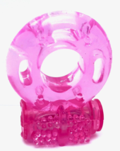 Розовое эрекционное кольцо Vander с вибрацией - 0