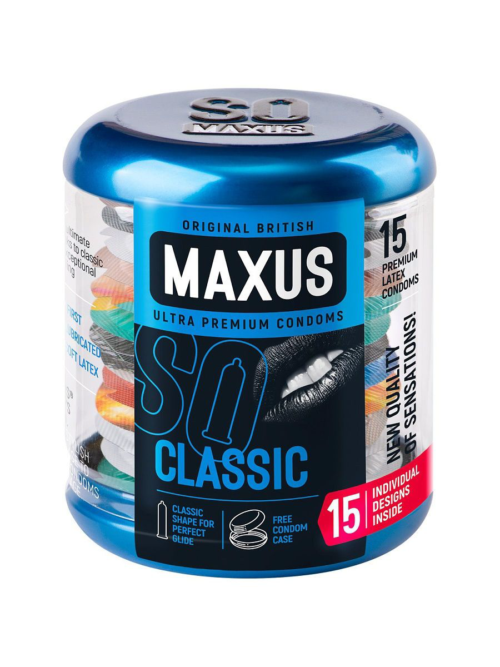 Классические презервативы в металлическом кейсе MAXUS Classic - 15 шт. - 0