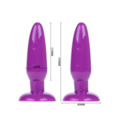 Фиолетовая анальная пробка с присоской - 13,5 см. - 3