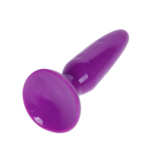 Фиолетовая анальная пробка с присоской - 13,5 см. - 2