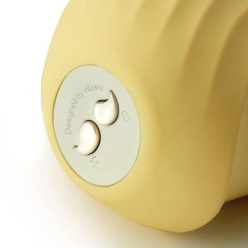 Желтый вакуум-волновой стимулятор с вибрацией и базой-ночником Cuddly Bird - 3
