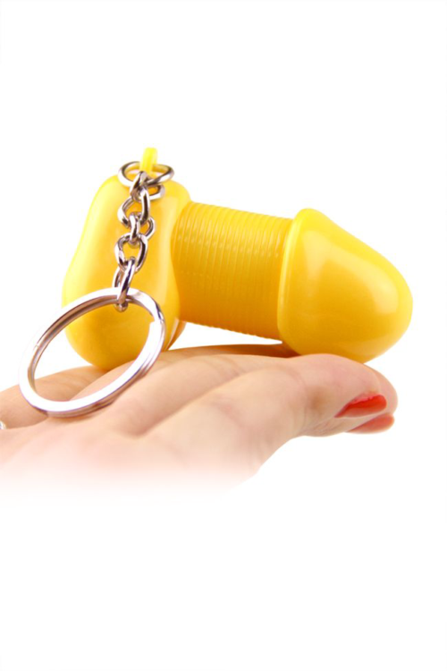 Желтый брелок для ключей в форме пениса - 2