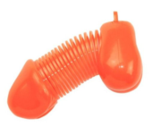 Оранжевый брелок для ключей в форме пениса - 0