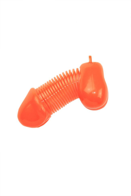Оранжевый брелок для ключей в форме пениса - 1