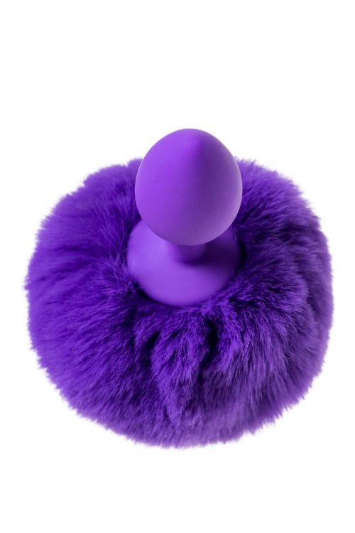 Фиолетовая анальная втулка Sweet bunny с фиолетовым пушистым хвостиком - 5