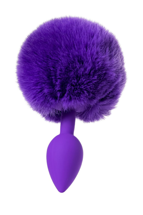 Фиолетовая анальная втулка Sweet bunny с фиолетовым пушистым хвостиком - 1