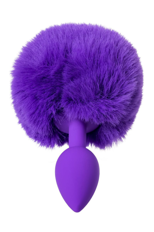 Фиолетовая анальная втулка Sweet bunny с фиолетовым пушистым хвостиком - 3