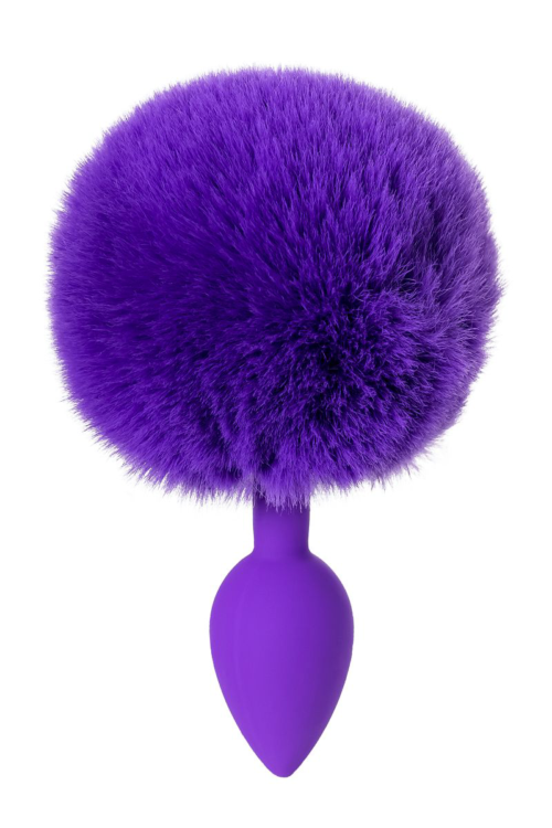 Фиолетовая анальная втулка Sweet bunny с фиолетовым пушистым хвостиком - 2