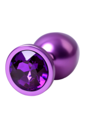 Фиолетовый анальный плаг с кристаллом фиолетового цвета - 8,2 см. - 4