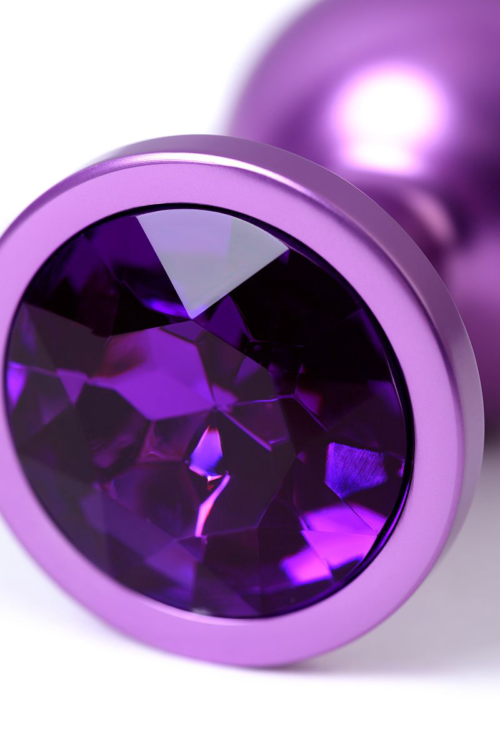 Фиолетовый анальный плаг с кристаллом фиолетового цвета - 8,2 см. - 7