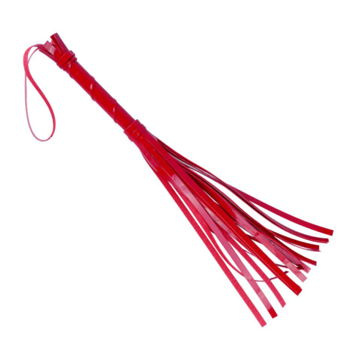 Красная лаковая плеть из искусственной кожи - 40 см. - 0