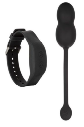 Черные вагинальные виброшарики с браслетом-пультом Wristband Remote Ultra-Soft Kegel System - 0