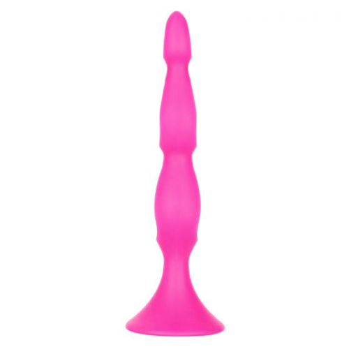 Розовая анальная елочка Silicone Triple Probe - 14,5 см. - 4
