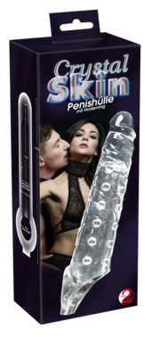 Прозрачная закрытая насадка Crystal Skin Penis Sleeve - 27,8 см. - 3