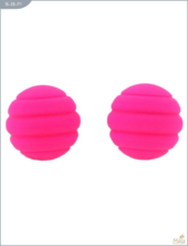 Металлические шарики Twistty с розовым силиконовым покрытием - 0