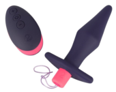 Темно-фиолетовая анальная пробка Remote Controlled Butt Plug - 14 см. - 0