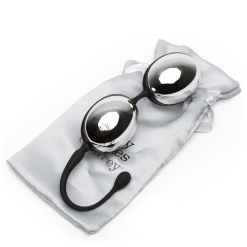 Серебристо-черные вагинальные шарики Inner Goddess Silver Jiggle Balls - 1