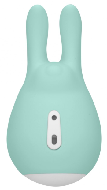 Зеленый клиторальный стимулятор Sugar Bunny с ушками - 9,5 см.