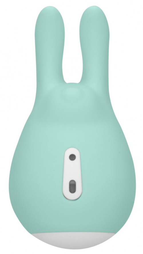 Зеленый клиторальный стимулятор Sugar Bunny с ушками - 9,5 см. - 0