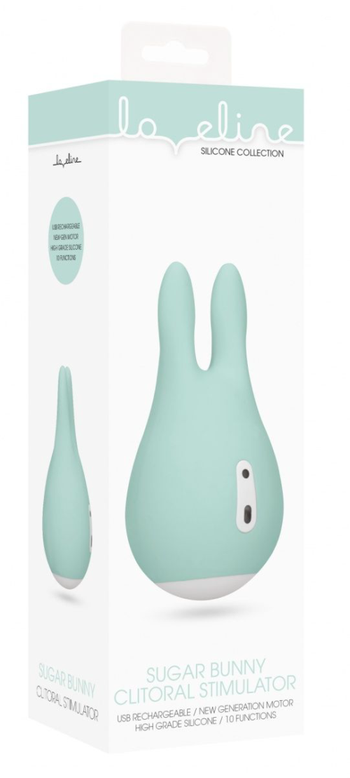 Зеленый клиторальный стимулятор Sugar Bunny - 9,5 см. - 1