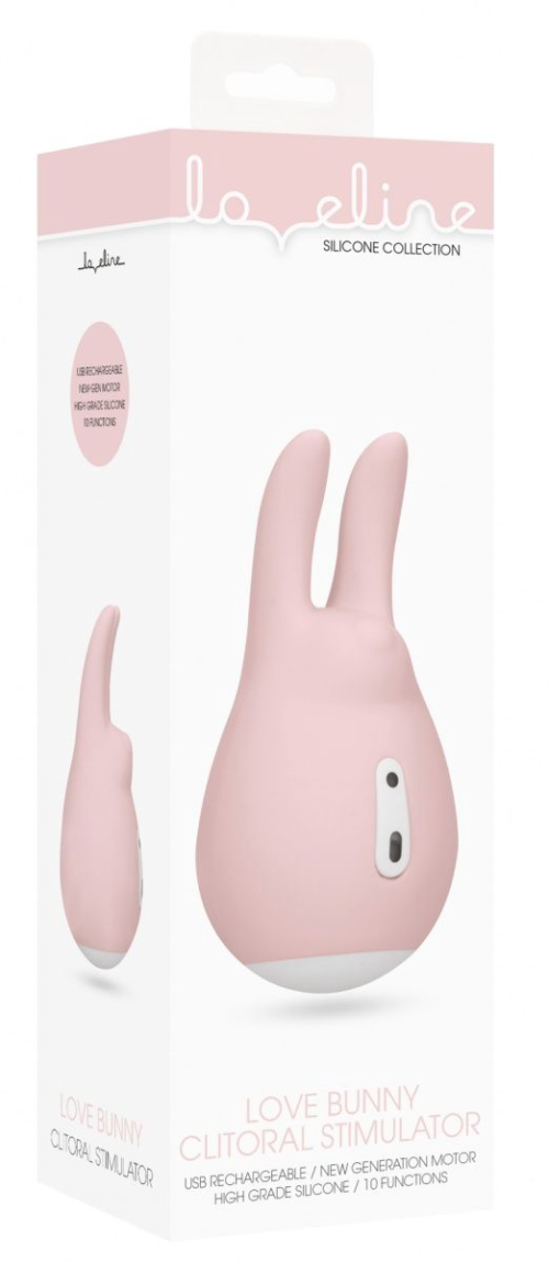 Розовый клиторальный стимулятор Love Bunny - 9,4 см. - 1