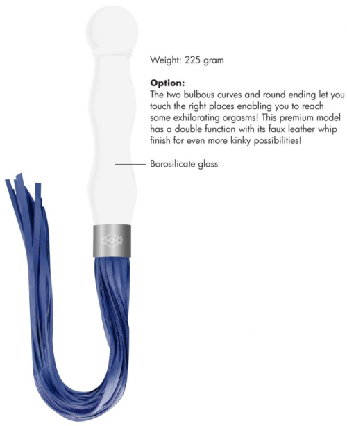 Белый анальный стимулятор-плеть Whipster с синими хвостами - 3