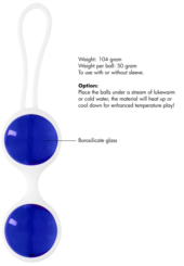 Синие стеклянные вагинальные шарики Ben Wa Large в белой оболочке - 2