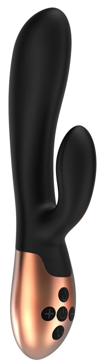 Черный вибратор Exquisite с подогревом - 20,5 см. - 0