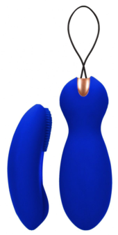 Синие вагинальные шарики Purity с пультом ДУ - 5