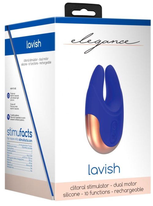 Синий клиторальный стимулятор Lavish - 8,9 см. - 2