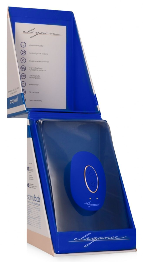 Синий клиторальный стимулятор Precious - 6,4 см. - 2