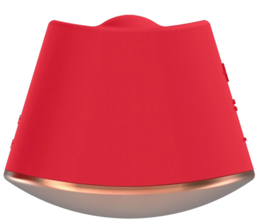 Красный клиторальный стимулятор Dazzling с вибрацией и ротацией - 6,7 см. - 4