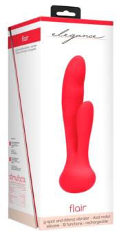 Красный вибратор G-Spot and Clitoral Vibrator Flair - 17,5 см. - 2