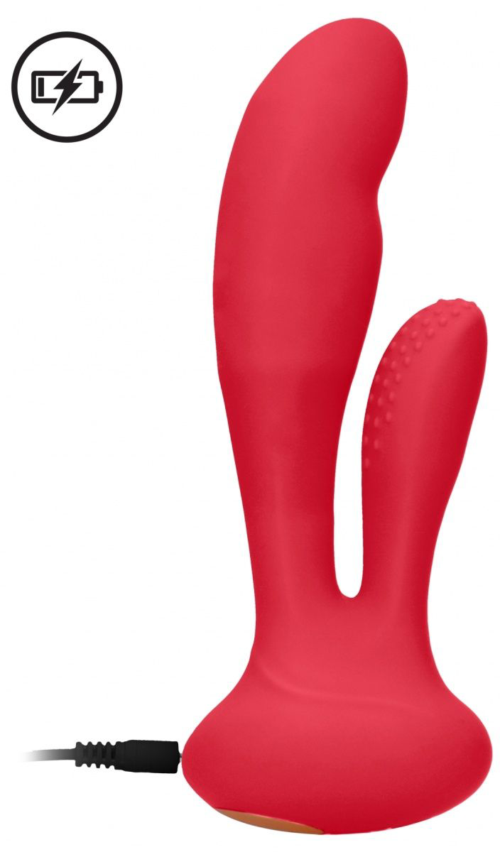 Красный вибратор G-Spot and Clitoral Vibrator Flair - 17,5 см. - 1