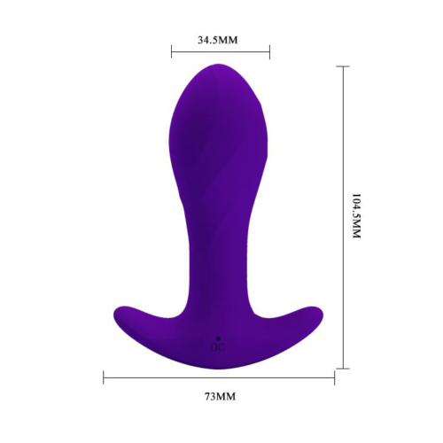 Фиолетовая анальная втулка с вибрацией - 10,5 см. - 3