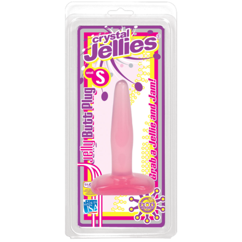 Гелевая анальная пробка розового цвета Crystal Jellies Small Butt Plug - 11,5 см. - 1