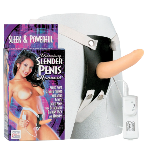 Страпон с вибратором для женщин Slender Penis - 0
