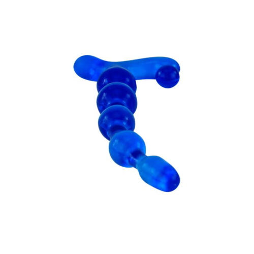 Синий анальный стимулятор из TPR - 22 см. - 2