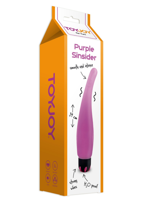 Фиолетовый вибратор Sinsider с тонким кончиком - 19 см. - 1