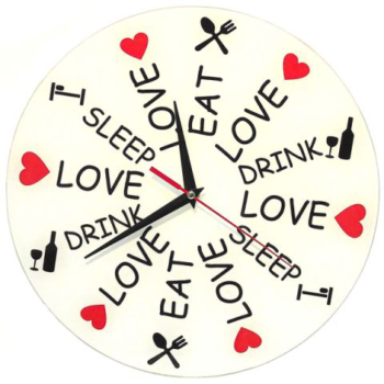 Часы Love. Eat. Drink. Sleep