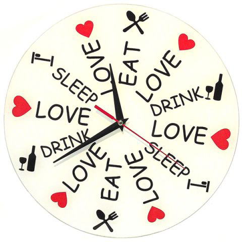 Часы Love. Eat. Drink. Sleep - 0