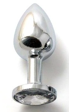 Анальная пробка BUTT PLUG Small с прозрачным кристаллом - 7 см. - 1