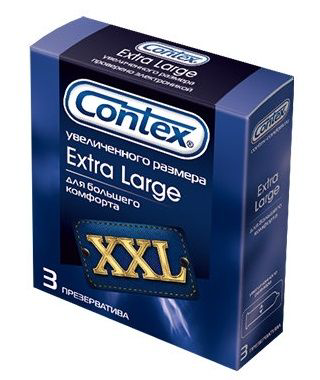 Презервативы увеличенного размера CONTEX Extra Large - 3 шт. - 0