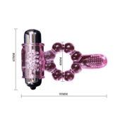 Розовое эрекционное кольцо с вибростимуляцией клитора Baile - 2