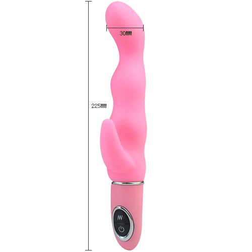 Розовый вибромассажер со стимуляцией клитора и точки G - 22,5 см. - 1