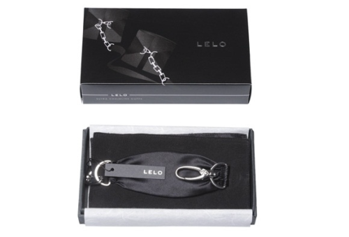 Черные шелковые наручники с цепочкой Sutra (LELO) - 2
