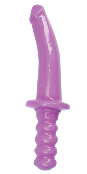 Фиолетовый двусторонний анально-вагинальный фаллоимитатор