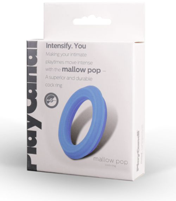Гладкое эрекционное кольцо голубого цвета Mallow Pop